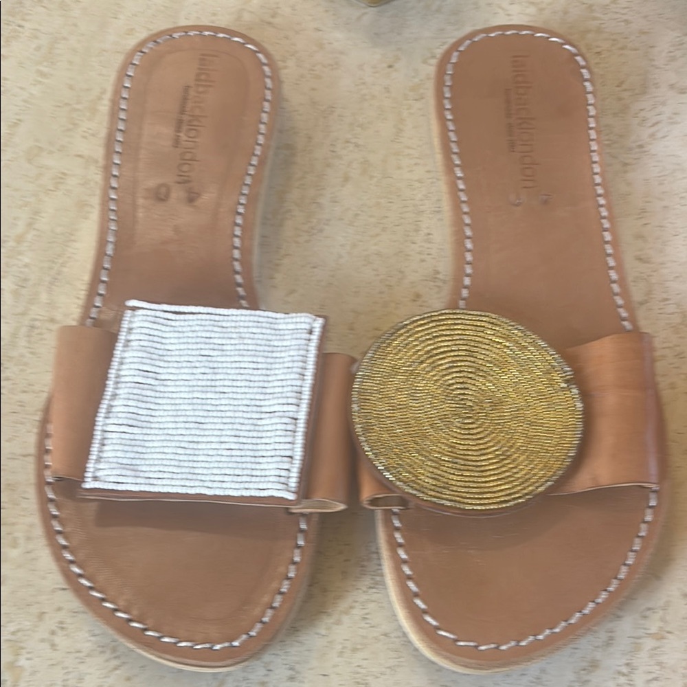 LaidbackLondon Ladies Sandals with Beaded Accents